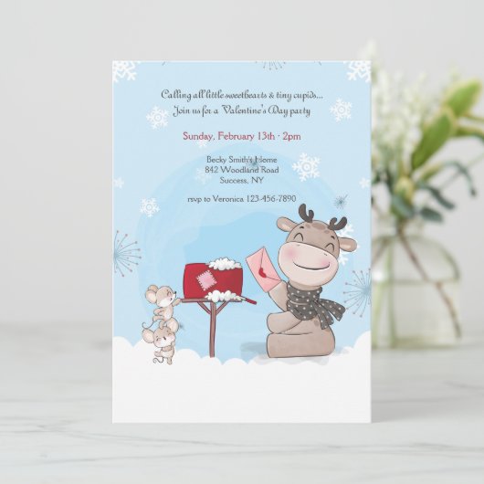 バレンタイン招待状子供へ 招待状 (スタンド正面)