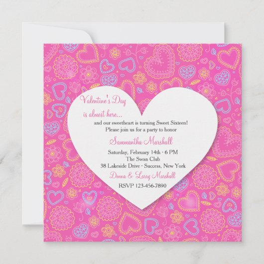 バレンタイン招待状 招待状 (正面)