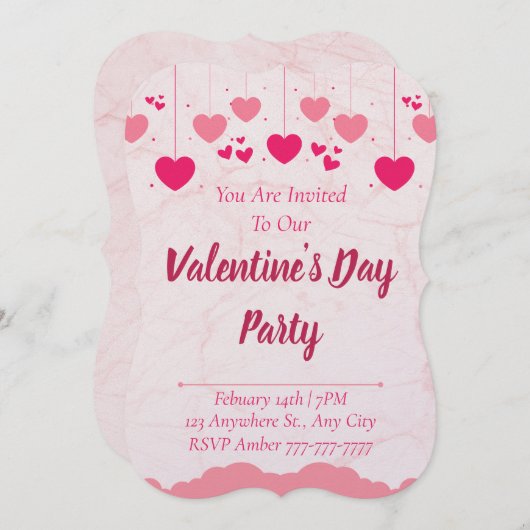 バレンタイン招待状 招待状 (正面/裏面)