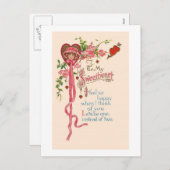 バレンタイン挨拶ヴィンテージ画像はがき シーズンポストカード (正面/裏面)