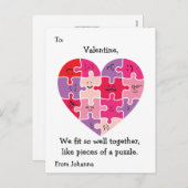 バレンタイン教室カード自閉症ハート シーズンポストカード (正面/裏面)