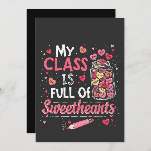 バレンタイン教師のクラスは愛でいっぱいです 案内状 (正面/裏面)