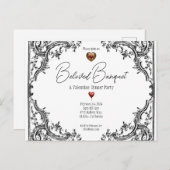 バレンタイン最愛の晩餐会パーティー インビテーションポストカード (正面/裏面)