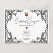 バレンタイン最愛の晩餐会パーティー インビテーションポストカード (正面)