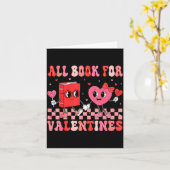 バレンタイン本の司書教師の全て予約済み女性子供向け カード (黄色い花)