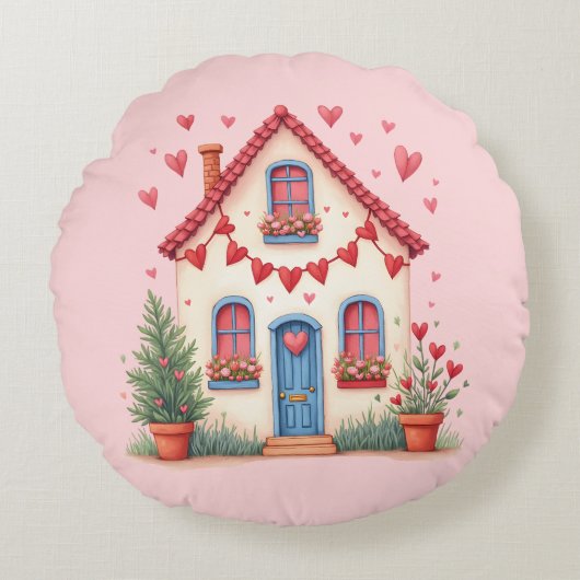 バレンタイン枕 ラウンドクッション (正面)