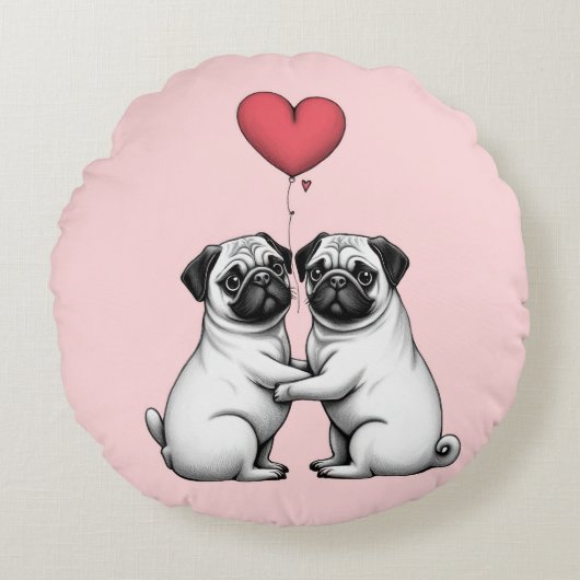 バレンタイン枕 ラウンドクッション (正面)
