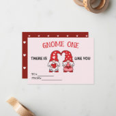 バレンタイン格言かわいいクラスカード赤いハート ノートカード (正面/裏面インサイチュ)