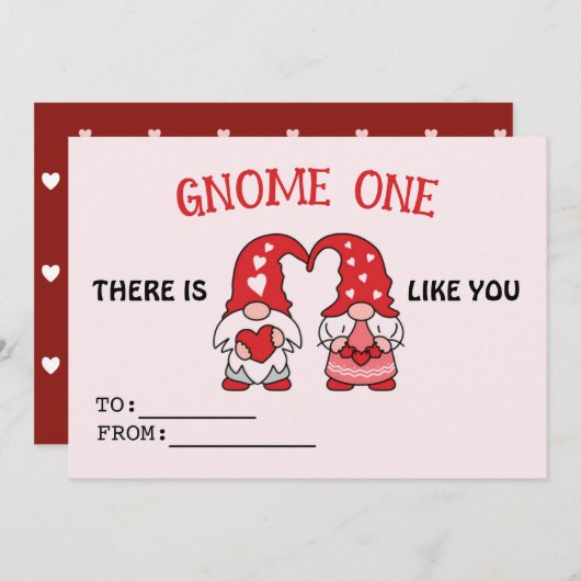 バレンタイン格言かわいい赤いハートラブカード 案内状 (正面/裏面)