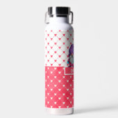 バレンタイン格言とハートパターパーソナライズされたン ウォーターボトル (正面)