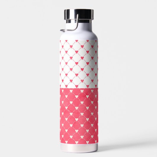 バレンタイン格言とハートパターパーソナライズされたン ウォーターボトル (右面)