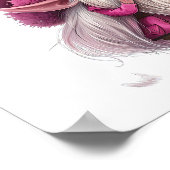 バレンタイン格言とピンクのハートバルーン ポスター (角)