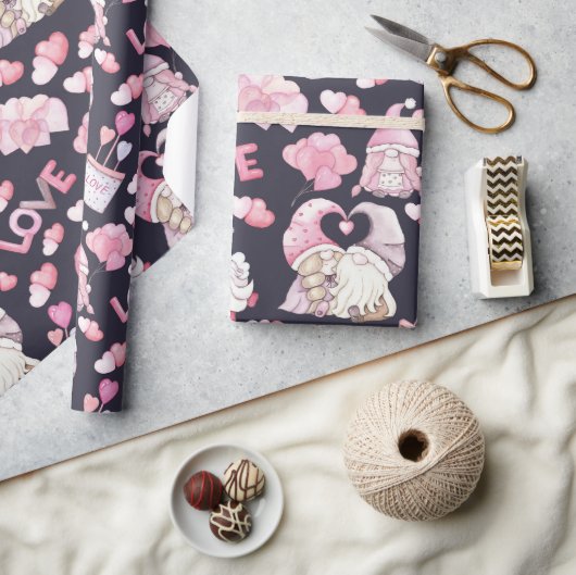 バレンタイン格言インラブラッピング紙 ラッピングペーパー (クラフト)