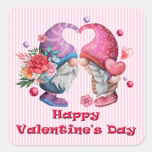 バレンタイン格言カップルシール スクエアシール (正面)