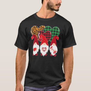バレンタイン格言ホールディングハートレオパードハッピーヴァレン Tシャツ
