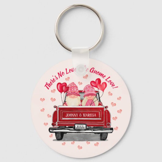 バレンタイン格言ラブピンクハート名コースター キーホルダー (正面)