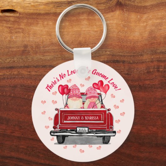 バレンタイン格言ラブピンクハート名コースター キーホルダー (正面)