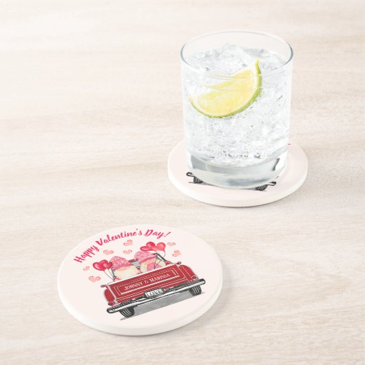 バレンタイン格言ヴィンテージレッドトラックラブコースター コースター (側面)