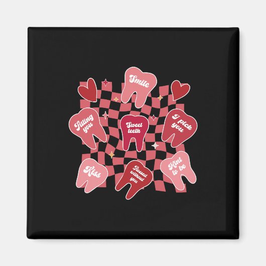 バレンタイン歯科歯科衛生士ティースキャンディ マグネット (正面)