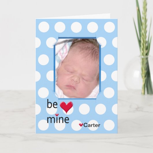 バレンタイン水玉模様枠 シーズンカード (正面)