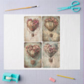 バレンタイン熱気球 薄葉紙 (クラフト)