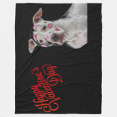 バレンタイン犬 フリースブランケット (正面)