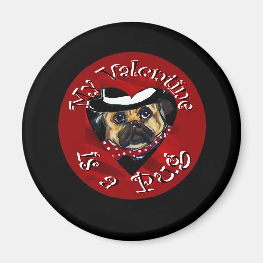 バレンタイン犬 マグネット (正面)