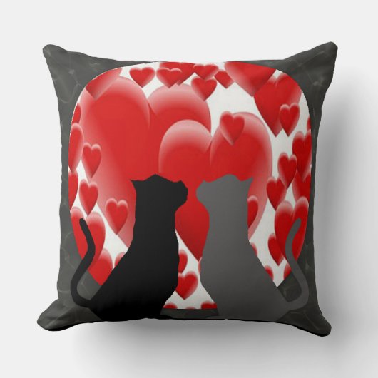 バレンタイン猫ちゃん クッション (正面)