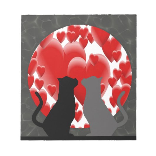 バレンタイン猫ちゃん ノートパッド (正面)