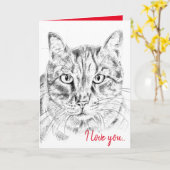 バレンタイン猫と同じくらい愛してる カード (黄色い花)