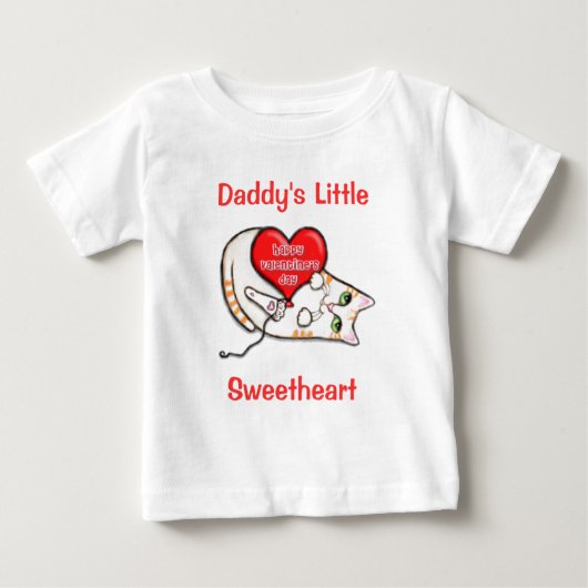バレンタイン猫のベビー ベビーTシャツ (正面)