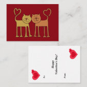 バレンタイン猫を愛の木目のキッズカード ノートカード (正面/裏面)