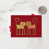 バレンタイン猫を愛の木目のキッズカード ノートカード (正面/裏面インサイチュ)