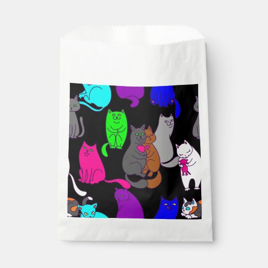 バレンタイン猫ハートカラフル フェイバーバッグ (正面)