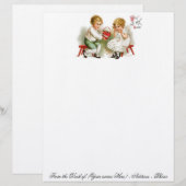 バレンタイン留め置きリネン紙在庫 – ギフト レターヘッド (正面/裏面)