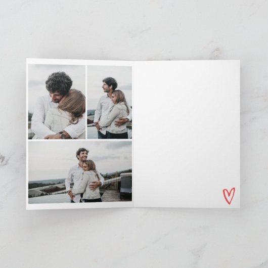 バレンタイン私の世界のかわいい3枚の写真のコラージュ カード (内部)