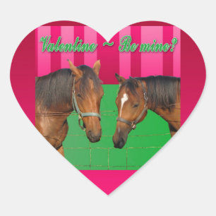 バレンタイン私はあなたを愛する2つの馬 ハートシール