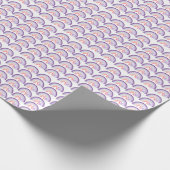 バレンタイン紫色の手描きレインボーパターン ラッピングペーパー (角)