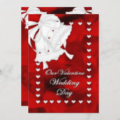 バレンタイン結婚式招待状-ハート 招待状 (正面/裏面)