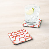 バレンタイン色彩の鮮やかなXOXO コースター (右側)