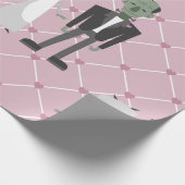 バレンタイン花嫁フランケンシュタインモンスターピンクハート ラッピングペーパー (角)