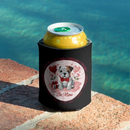 バレンタイン英語ブルドッグBe Mine Can Holder 缶クーラー (インサイチュ プール)