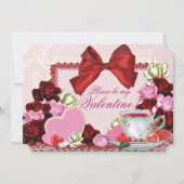 バレンタイン茶パーティの招待状 招待状 (正面)