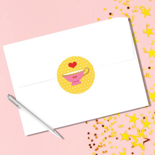 バレンタイン茶パーティー ラウンドシール