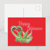 バレンタイン葉書ドラゴンズ愛好家テールのハート ポストカード (正面/裏面)