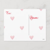 バレンタイン葉書、アクア、赤いハート シーズンポストカード (裏面)