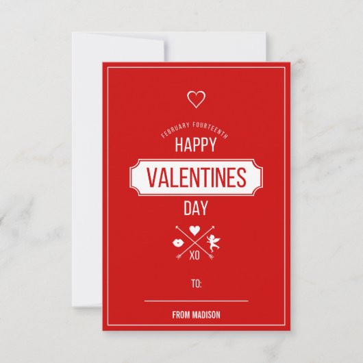 バレンタイン記号教室バレンタインカード 招待状 (正面)