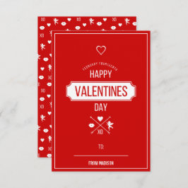 バレンタイン記号教室バレンタインカード 招待状