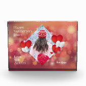 バレンタイン記念 |赤いハート |写真 フォトブロック (正面)