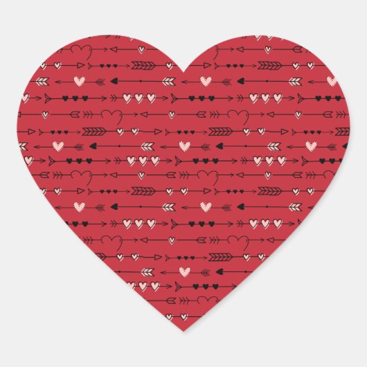 バレンタイン誕生日ハートピンクハートアローズ ハートシール (正面)